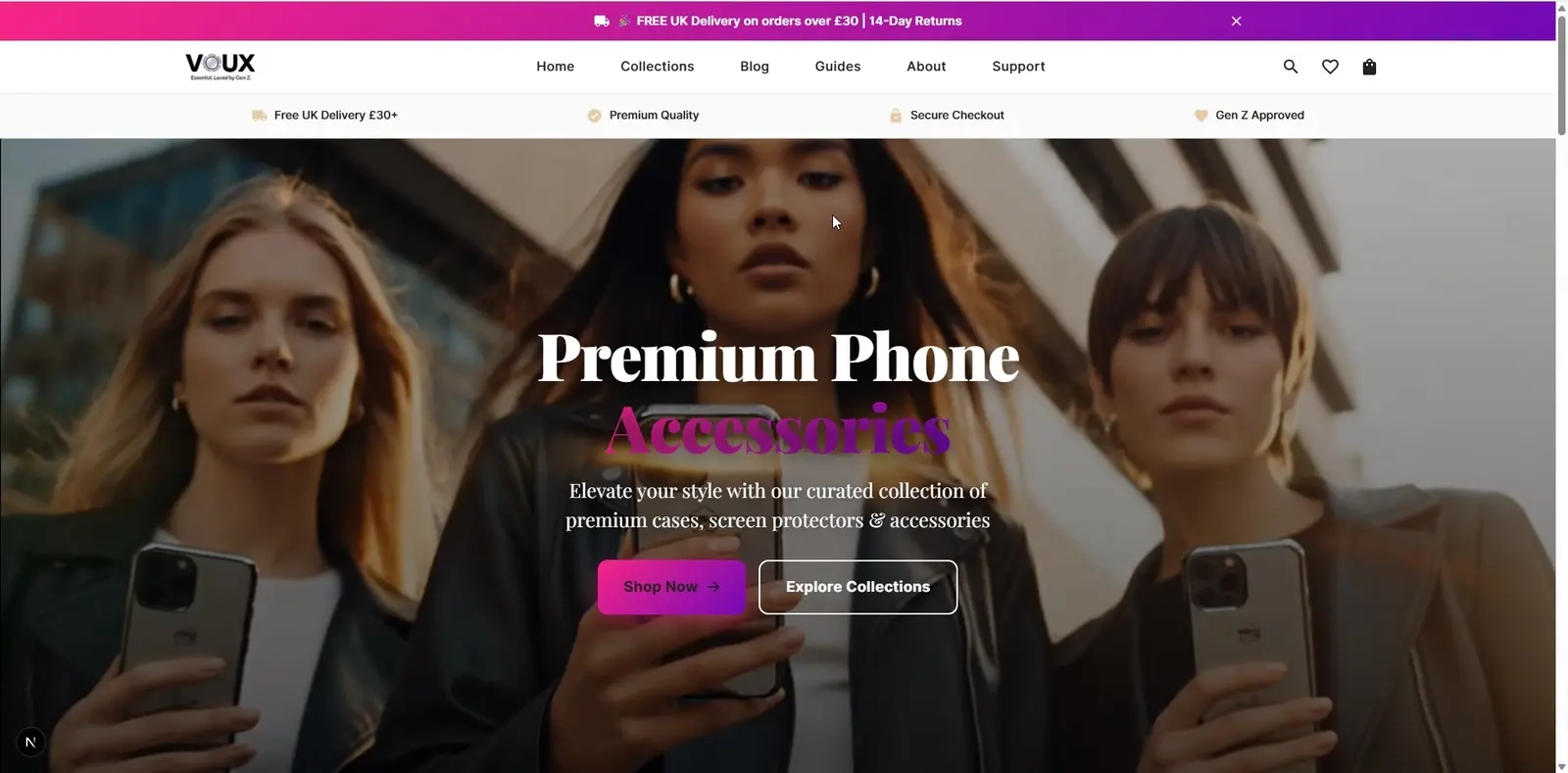 VOUX - Custom Headless Shopify Store